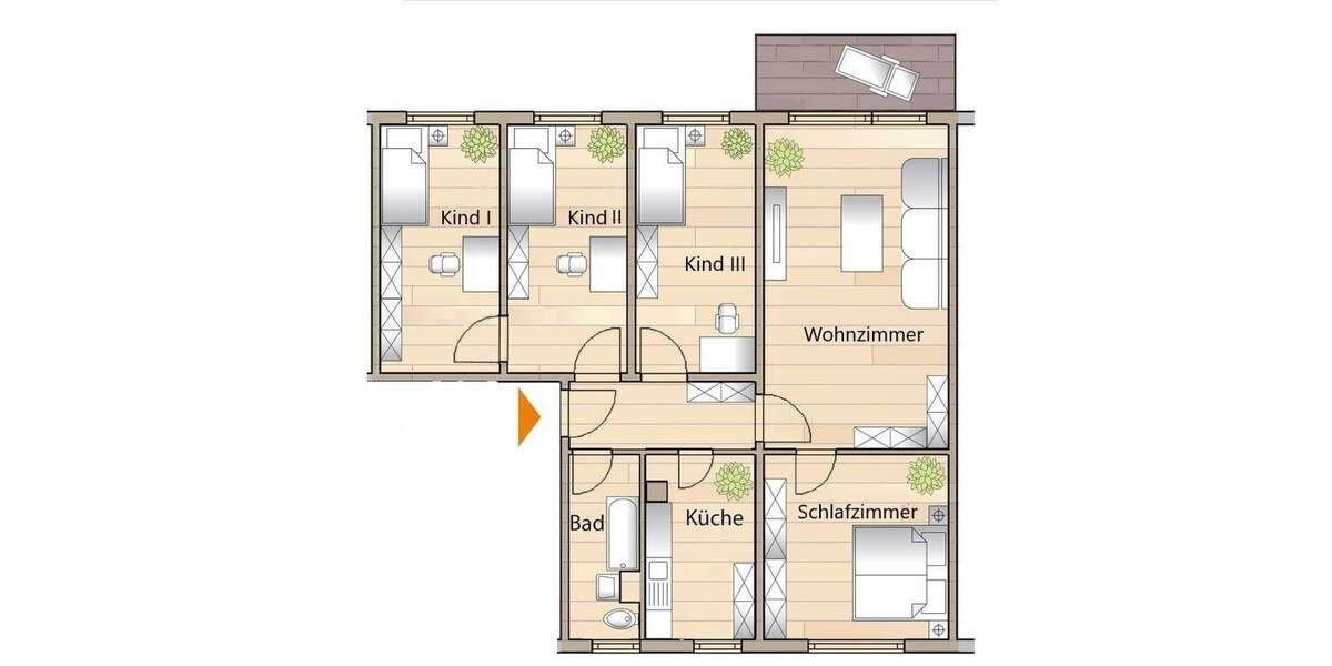 Etagenwohnung Sangerhausen Othal - 5 Zimmer, 83 m&sup2;, 495&euro; | Angebot:26986321