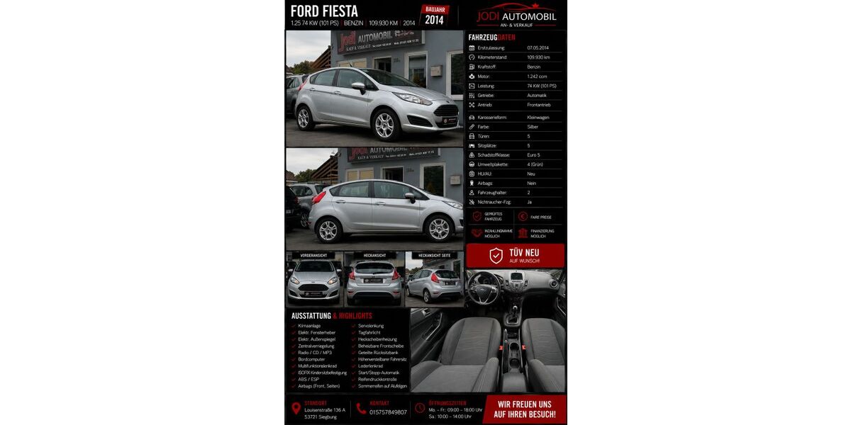 Ford Fiesta 109.000 km 6.400 &euro; Siegburg 53721