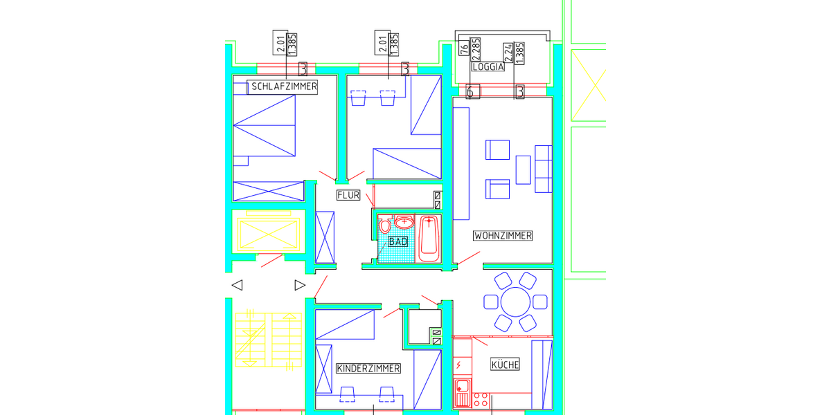 Etagenwohnung Essen Horst - 4 Zimmer, 96 m&sup2;, 650&euro; | Angebot:27278312